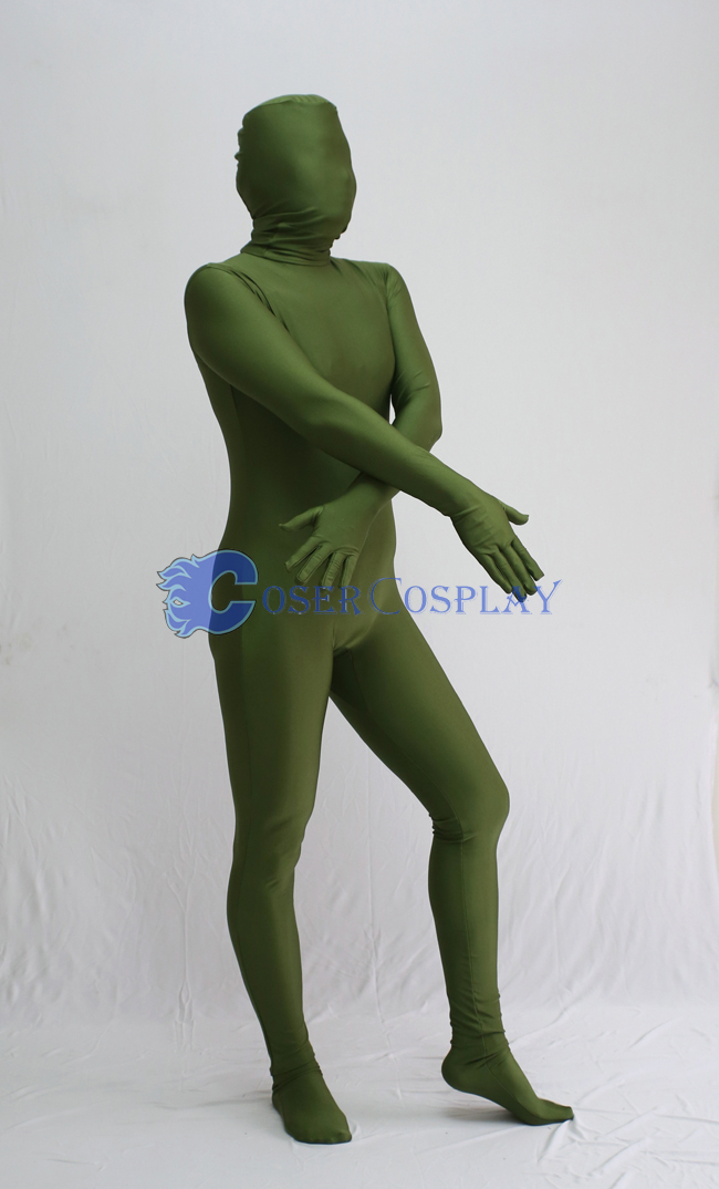 Unicolor Army Green Zentai Halloween Costumes